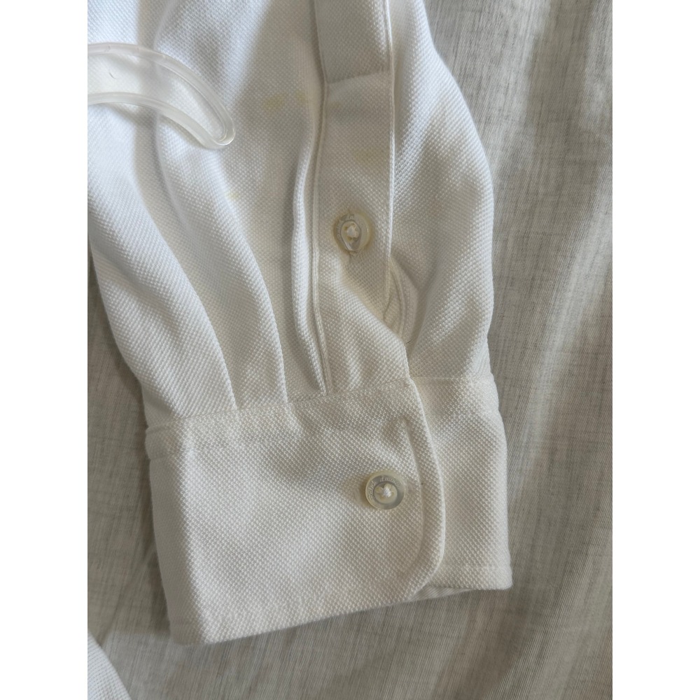 Ralph Lauren Purple Label Polo Button Down Mens XL White Pique Long Sleeve - Picture 11 of 12